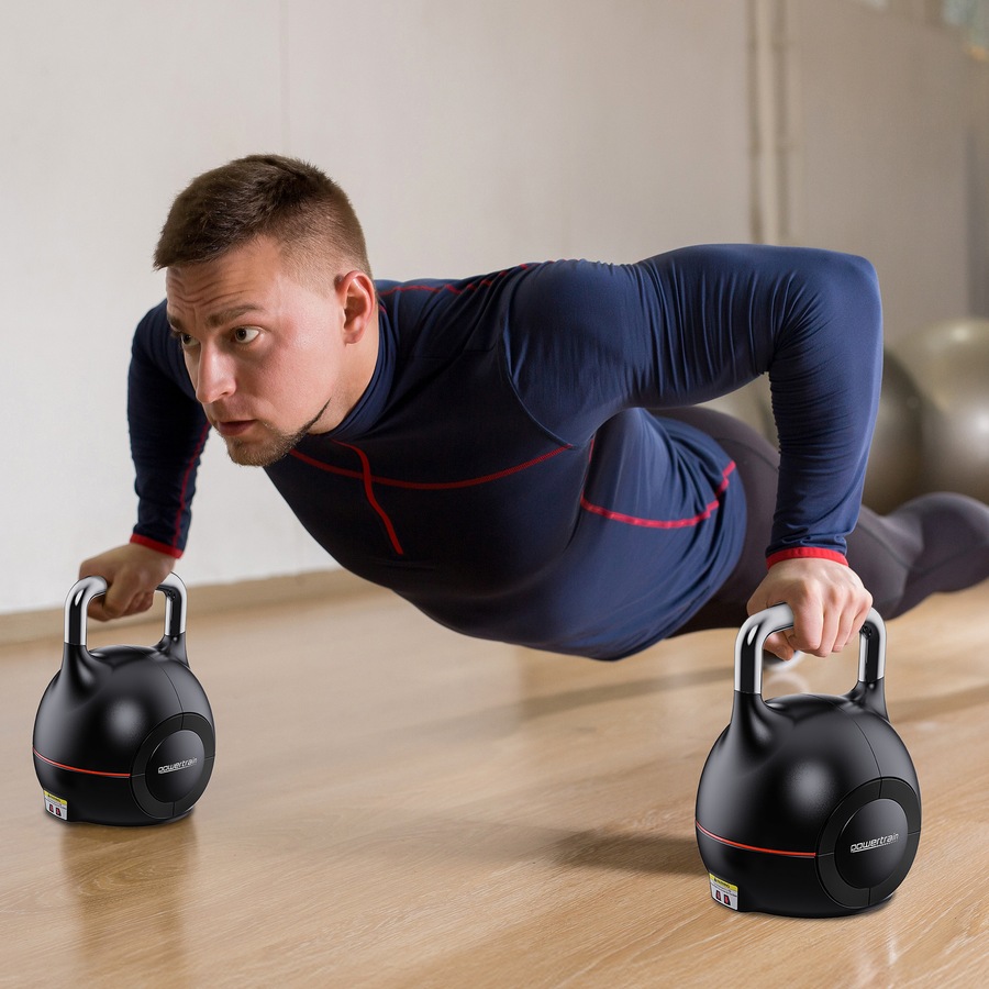 Powertrain 40kg Adjustable Kettlebell One Hand Adjustment Weight Set