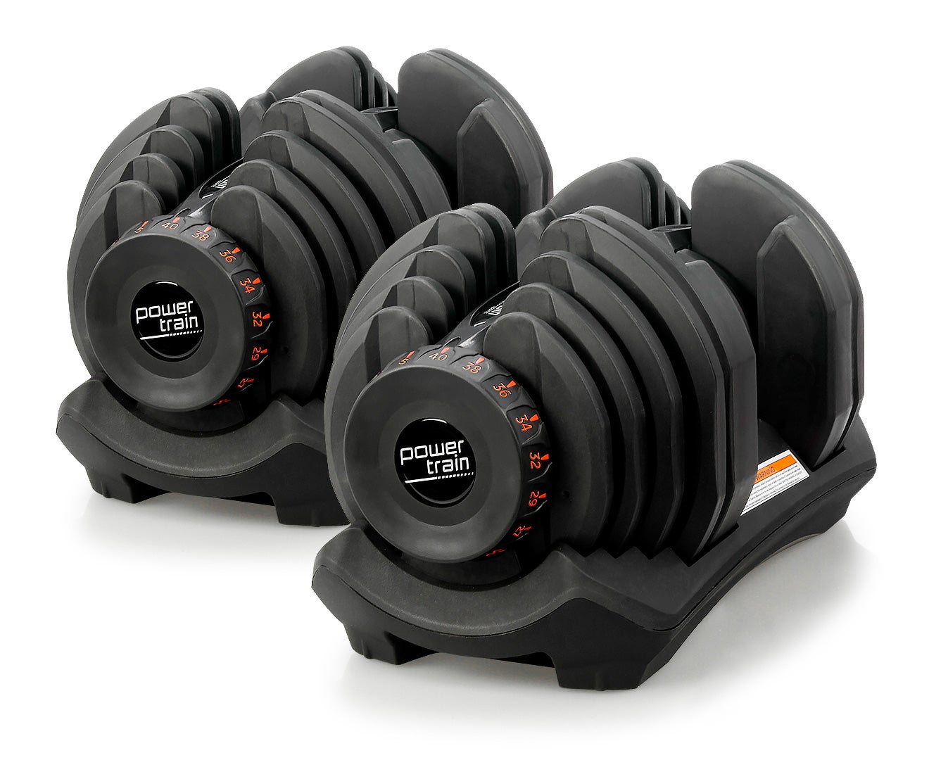Powertrain Adjustable Dumbbells Set Home Gym Exercise Equipment Free Weights 80kg