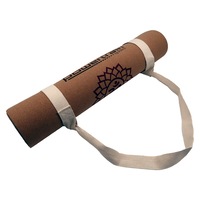 Powertrain Cork Yoga Mat with Carry Straps Home Gym Pilate Chakras