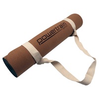 Powertrain Cork Yoga Mat with Carry Straps Home Gym Pilate Exercise Plain