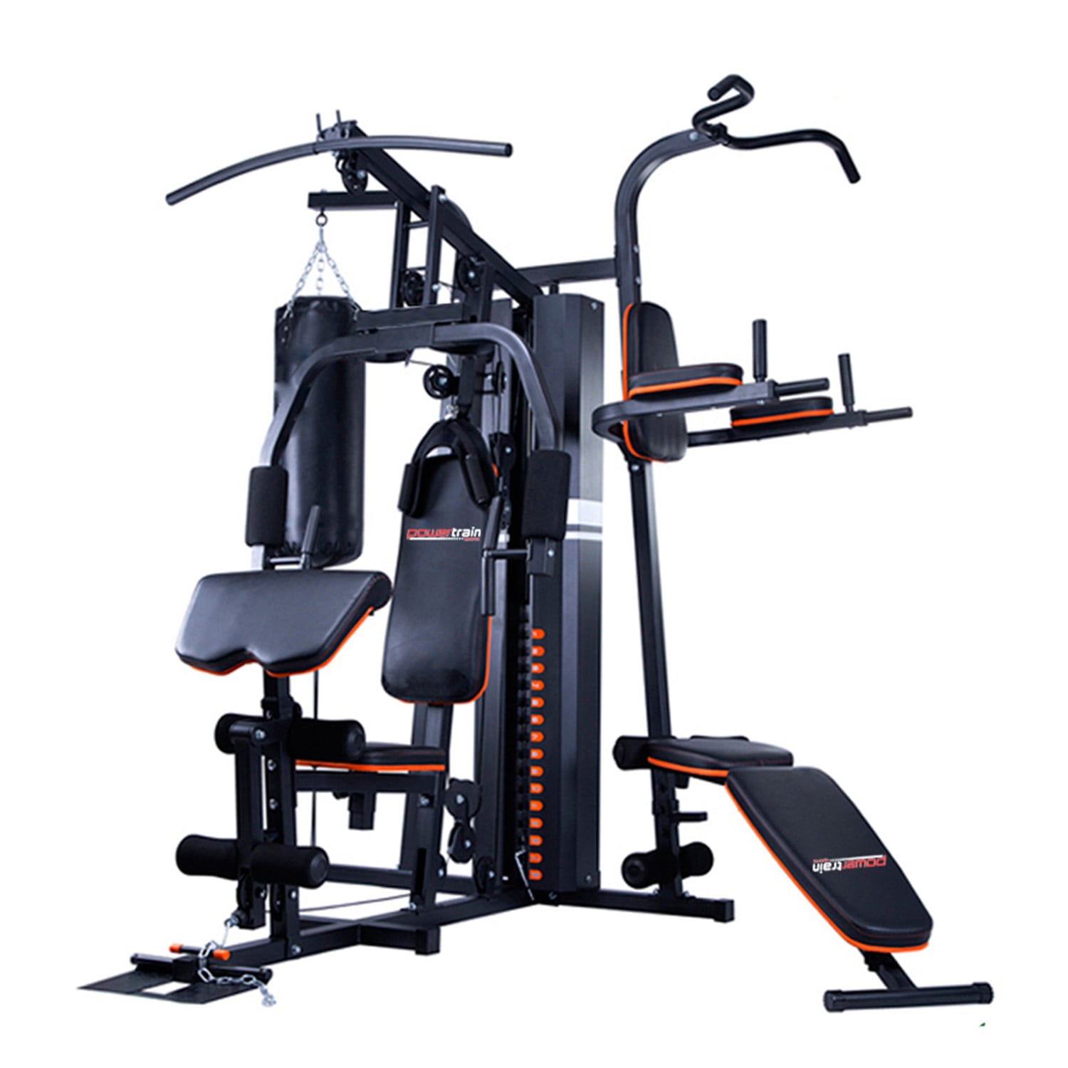 Powertrain Multi Station Home Gym 150lbs Weights Punching Bag Exercise Workout Australia