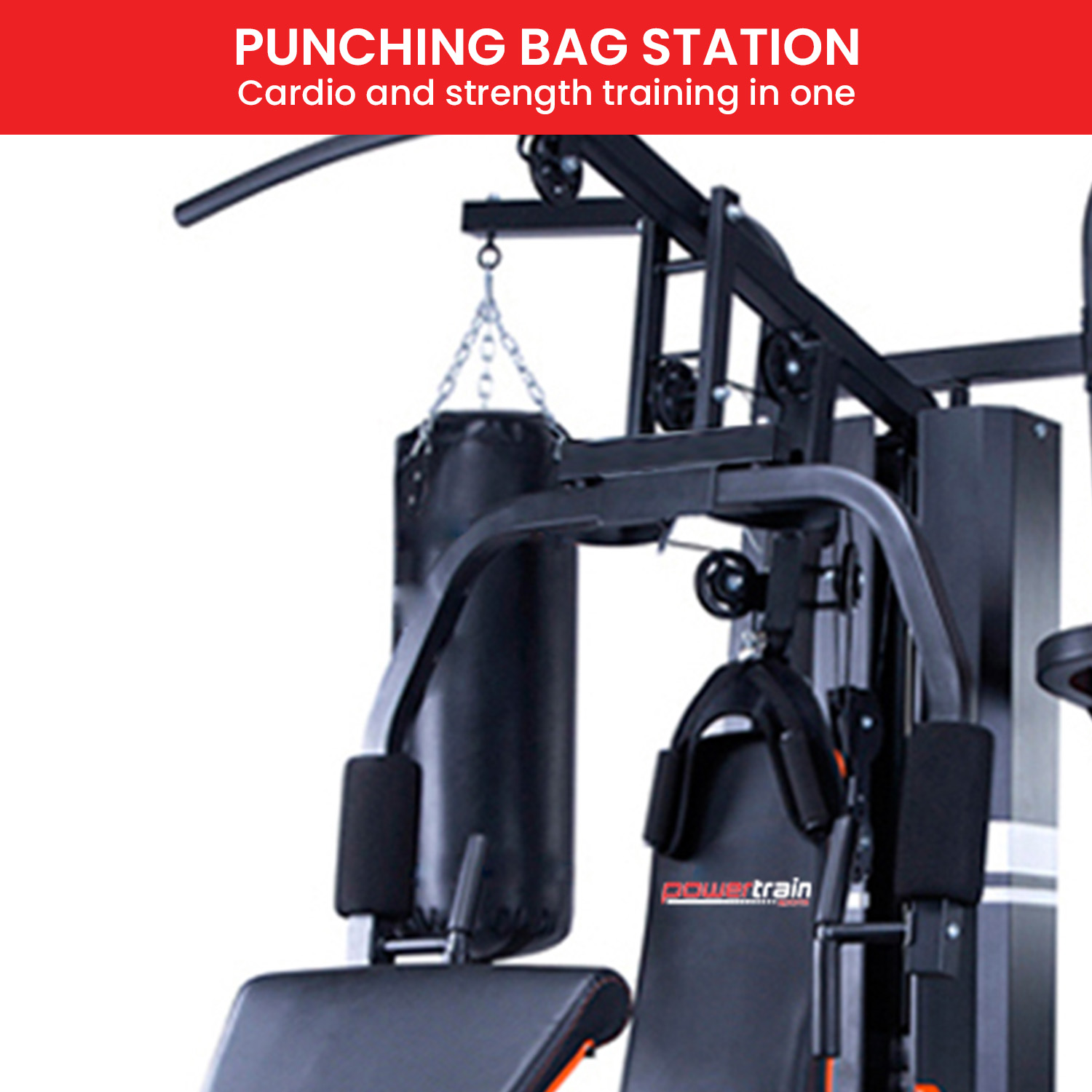 Buy Powertrain Multi Station Home Gym 158lb Weights Punching Bag