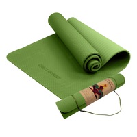 Powertrain TPE Yoga Exercise Mat Home Gym Pilates Floor Fitness 6mm Thick - Green