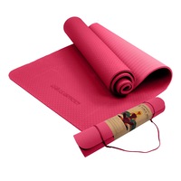 Powertrain TPE Yoga Exercise Mat Home Gym Pilates Floor Fitness 6mm Thick - Rose Pink