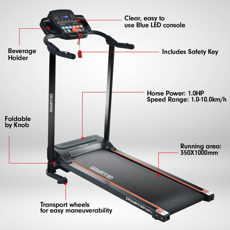 Buy Powertrain V25 Treadmill Running Fitness Exercise Machine Home Gym