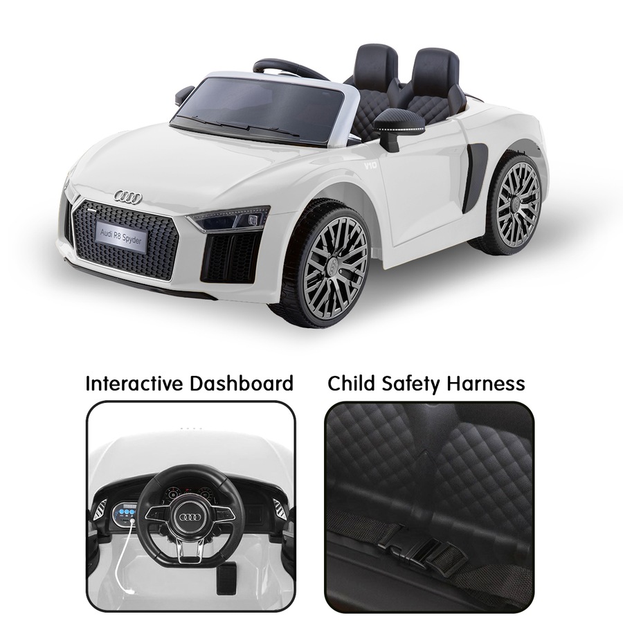 Kahuna Audi R8 Spyder Licensed Kids Ride On Electric Car with Remote Control- White