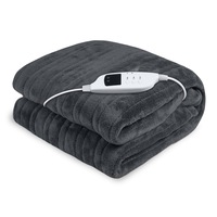 Laura Hill Heated Electric Blanket Throw Rug Coral Warm Fleece Winter Grey