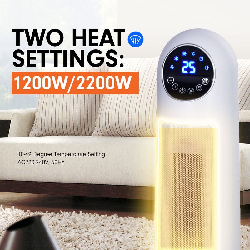 Buy Pronti 2200w Electric Heater Remote Control Pronti Fan Ceramic Tower  Portable White - MyDeal
