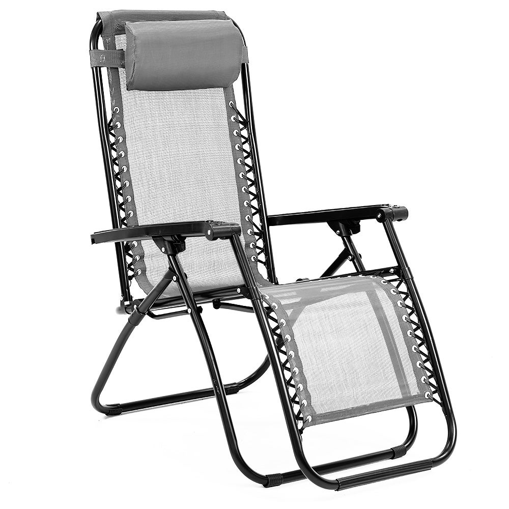 Zero Gravity Reclining Deck Lounge Sun Beach Chair Outdoor Folding Camping