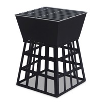 Wallaroo Outdoor Fire Pit for BBQ, Grilling, Cooking, Camping- Portable Brazier with Reversible Stand for Backyard, Patio and Garden