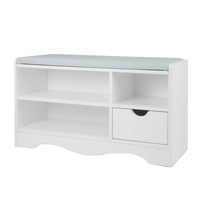 Shoe Cabinet Rack Storage Organiser Shelf Stool Bench Wood Ottoman - Grey