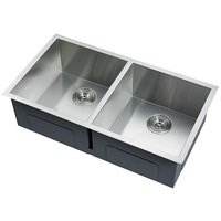 770x450mm Handmade Stainless Steel Undermount Topmount Kitchen Laundry Sink 304