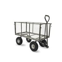 Steel Mesh Garden Trolley Cart 300kg Capacity - Hammer Grey 