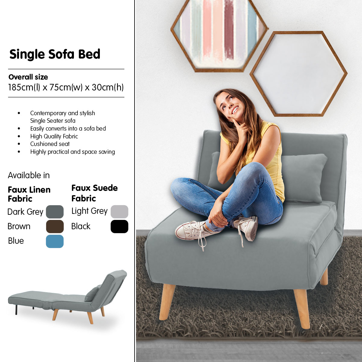 Single corner store sofa bed