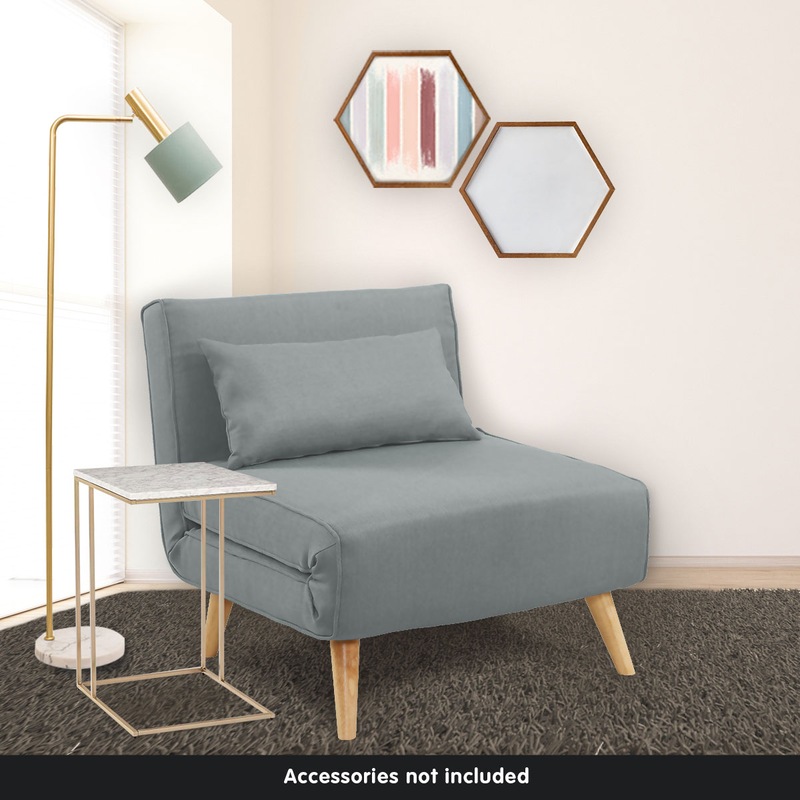 Suede Corner Sofa Bed Comfortable Chair Single Seater Adjustable Suite