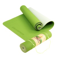 Powertrain TPE Yoga Exercise Mat Home Gym Pilates Floor Fitness 8mm Thick - Green