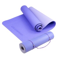 TPE Yoga Exercise Mat Home Gym Pilates Floor Fitness 8mm Thick - Light Purple