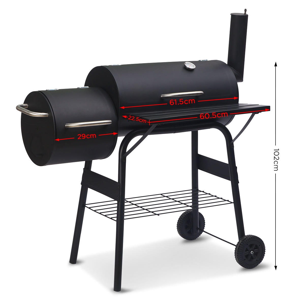 flaming coals offset smoker