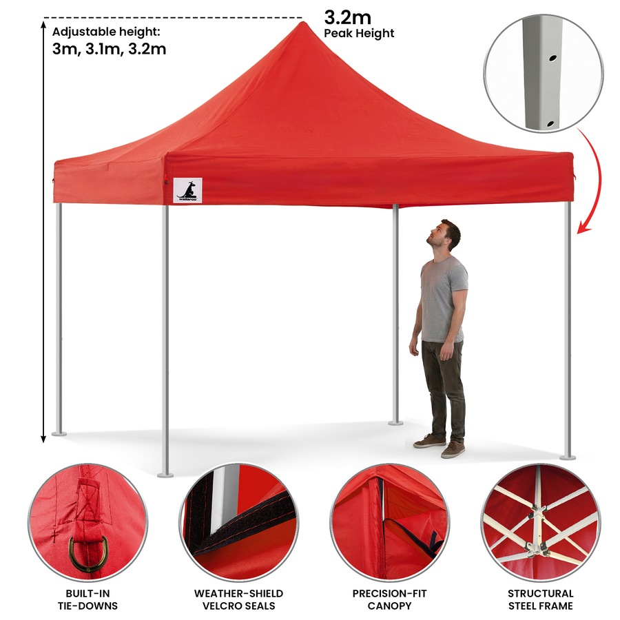 Wallaroo 3x3m Pop-up Outdoor Gazebo Market Tent Shade Folding Canopy Event