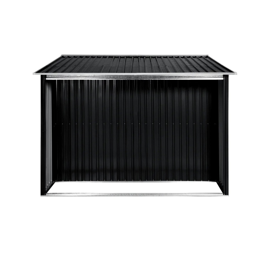 Wallaroo 6x8FT Garden Shed Semi-Close Storage - Black