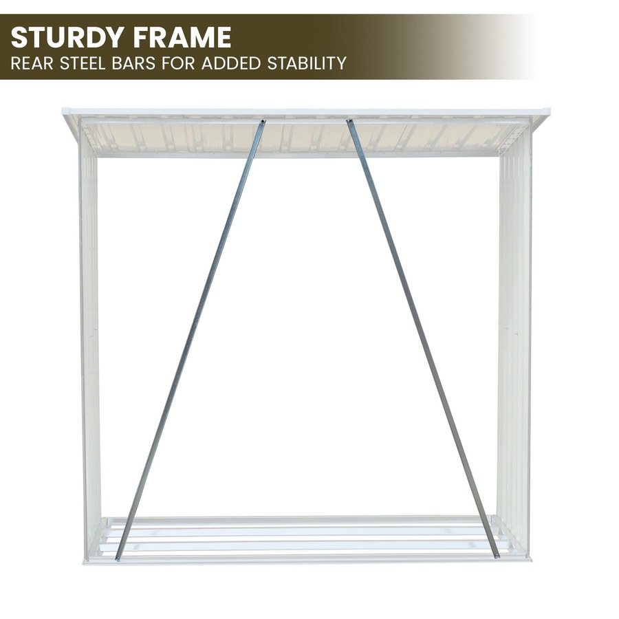 Wallaroo Galvanized Steel Wood Storage Shed - Black