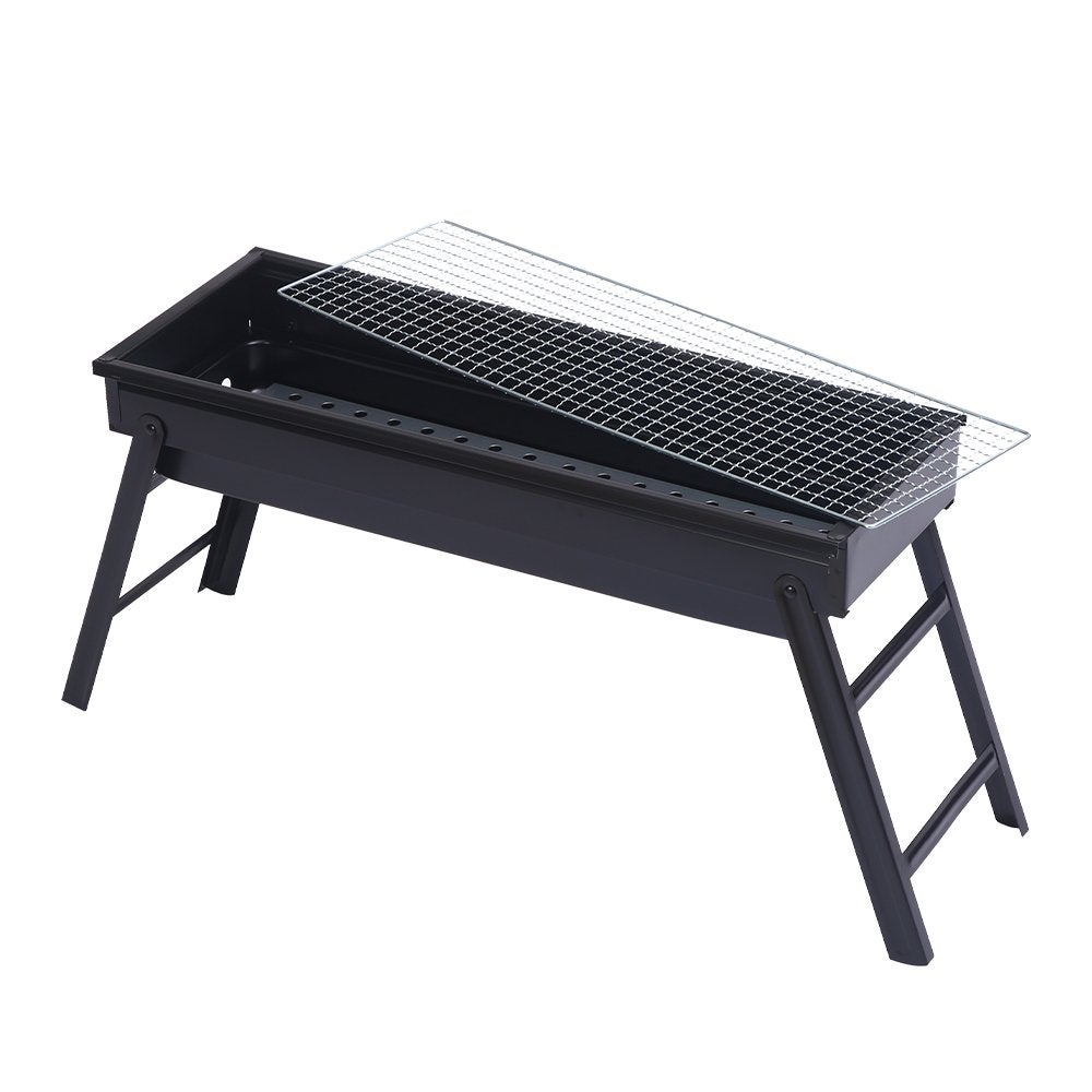 Wallaroo Portable Charcoal BBQ Grill 32cm High for Camping, Hiking, Fishing & Picnics - Foldable Barbecue Grill Suitable for Outdoor, Garden & Patio Use 