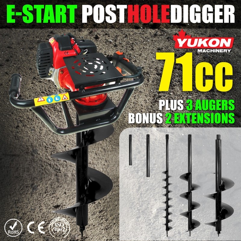 Buy Yukon 71cc Post Hole Digger With 3 Augers MyDeal