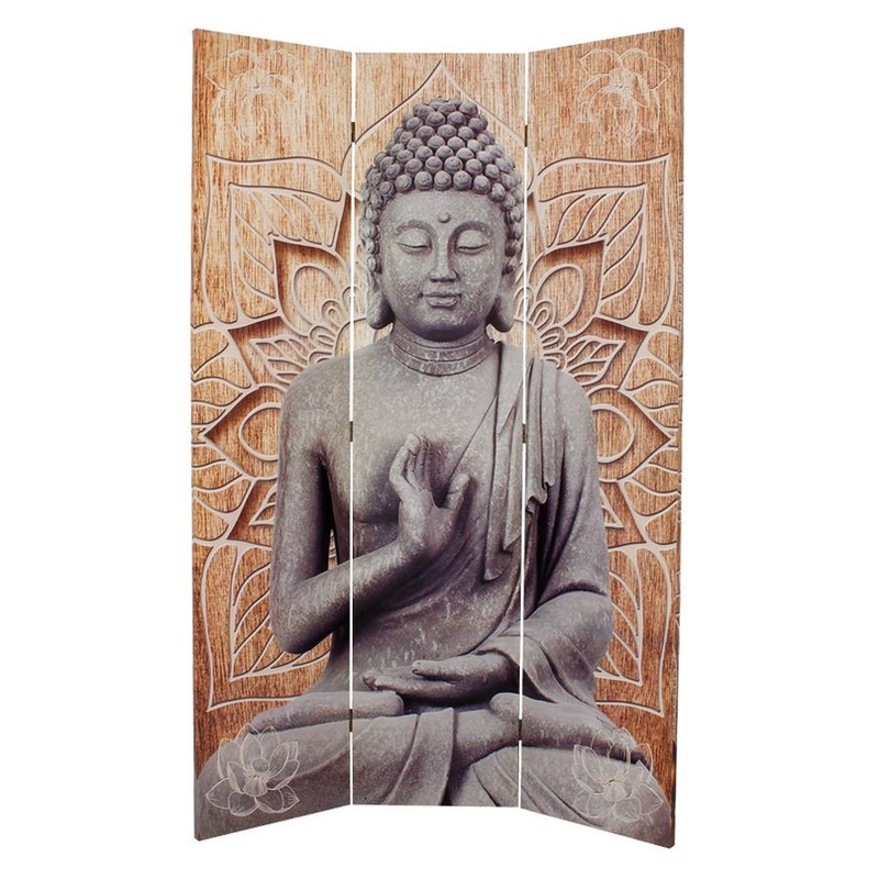 Buy Canvas Zen Buddha Room Divider Screen 3 Panel MyDeal