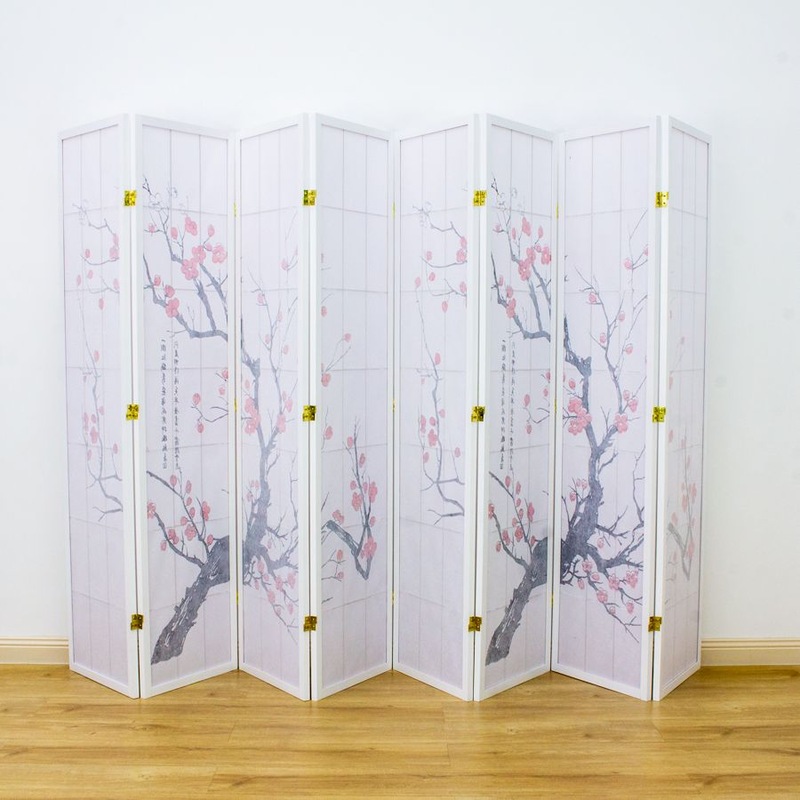 Cherry Blossom Room Divider Screen White 8 Panel Buy Room Dividers