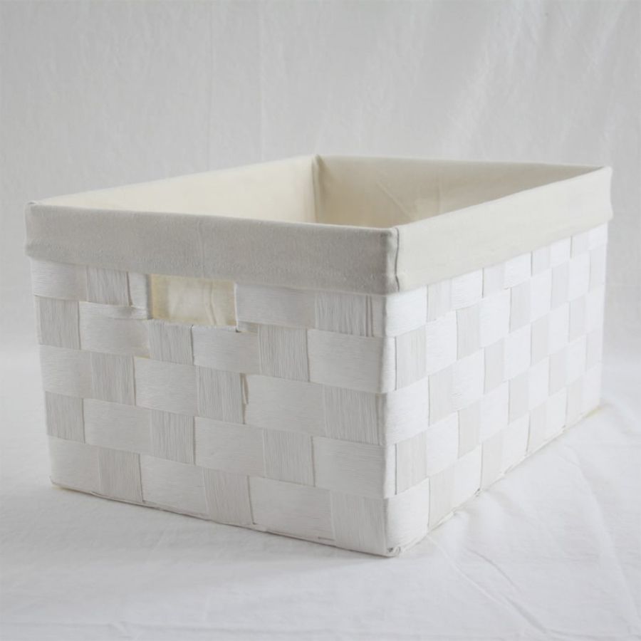 Linear Storage Basket White Medium