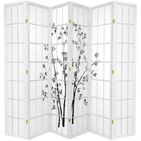 Zen Garden Room Divider Screen White 6 Panel