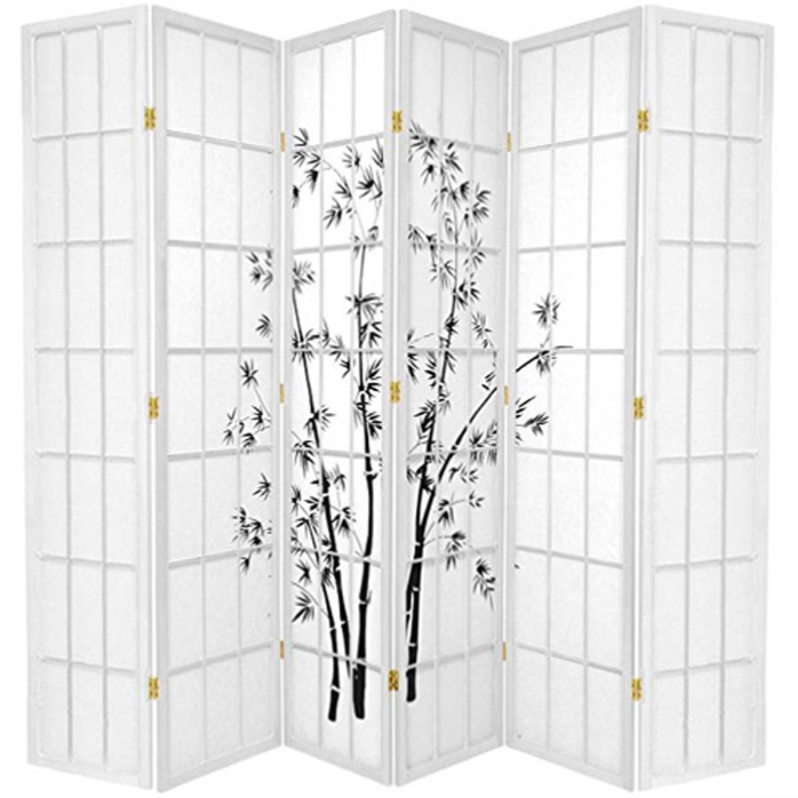 Zen Garden Room Divider Screen White 6 Panel