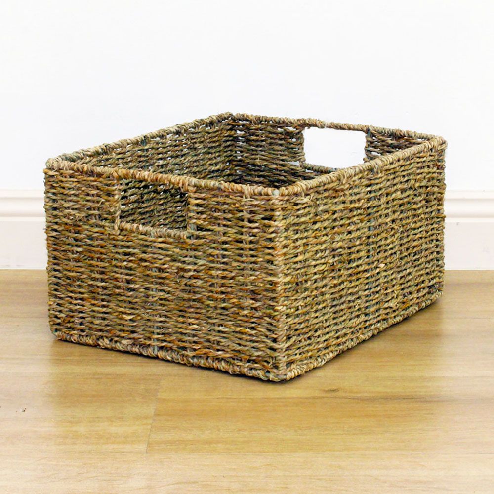 Oak Brown Natural  Wider Big Wicker Storage Kitchen kids Toy Hamper Basket Box 
