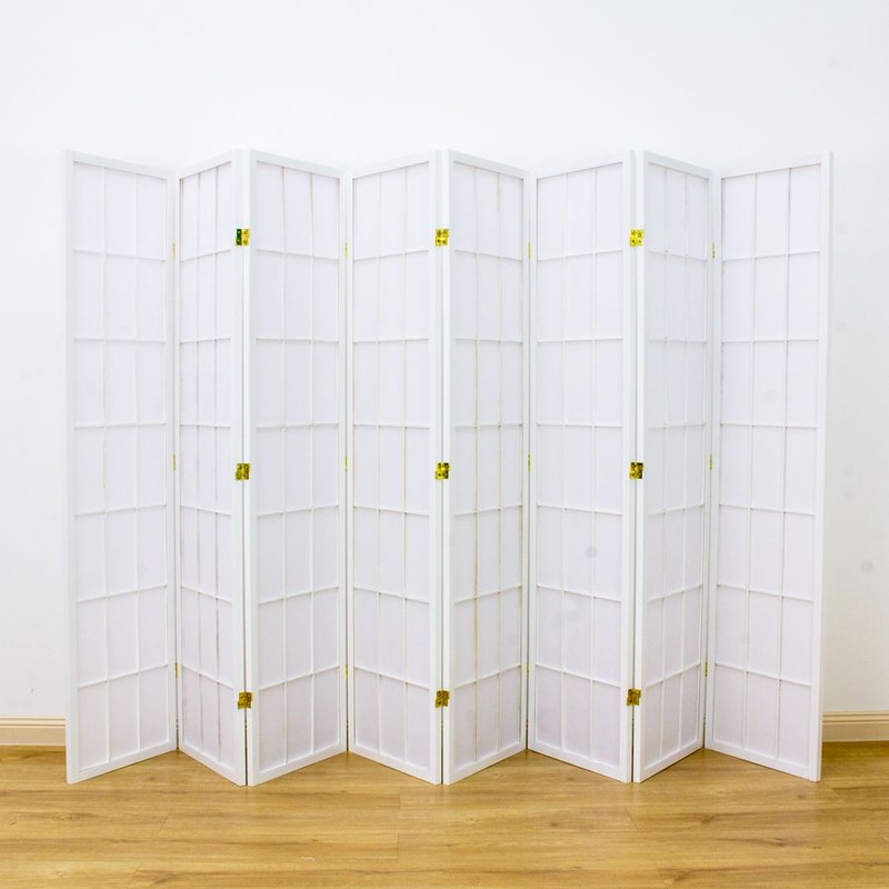 Buy Shoji Room Divider Screen White 8 Panel MyDeal