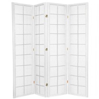 Zen Room Divider Screen White 4 Panel