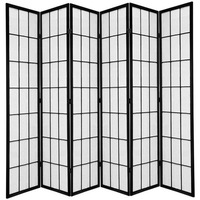 Shoji Room Divider Screen Black 6 Panel