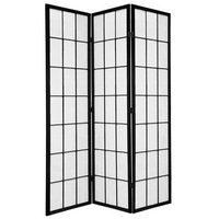Shoji Room Divider Screen Black 3 Panel