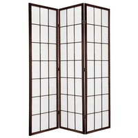 Shoji Room Divider Screen Brown 3 Panel