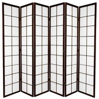 Zen Room Divider Screen Brown 6 Panel
