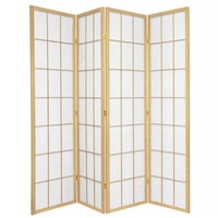 Shoji Room Divider Screen Natural 4 Panel