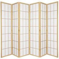 Shoji Room Divider Screen Natural 6 Panel