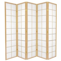 Zen Room Divider Screen Natural 5 Panel