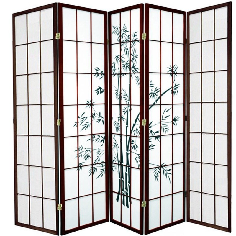 Buy Zen Garden Room Divider Screen Brown 5 Panel MyDeal