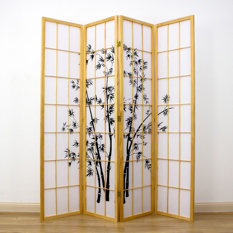 Buy Zen Garden Room Divider Screen Natural 4 Panel MyDeal
