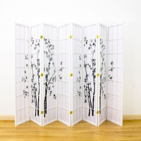 Zen Garden Room Divider Screen White 8 Panel