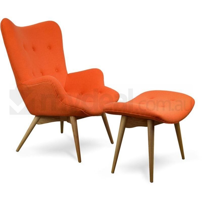 Replica Grant Featherston Chair + Ottoman in Orange