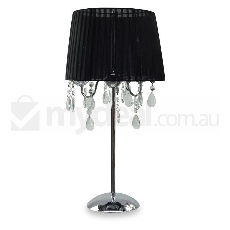 Eden Crystal Accented Table Lamp with Black Shade Buy Table & Desk Lamps 164115