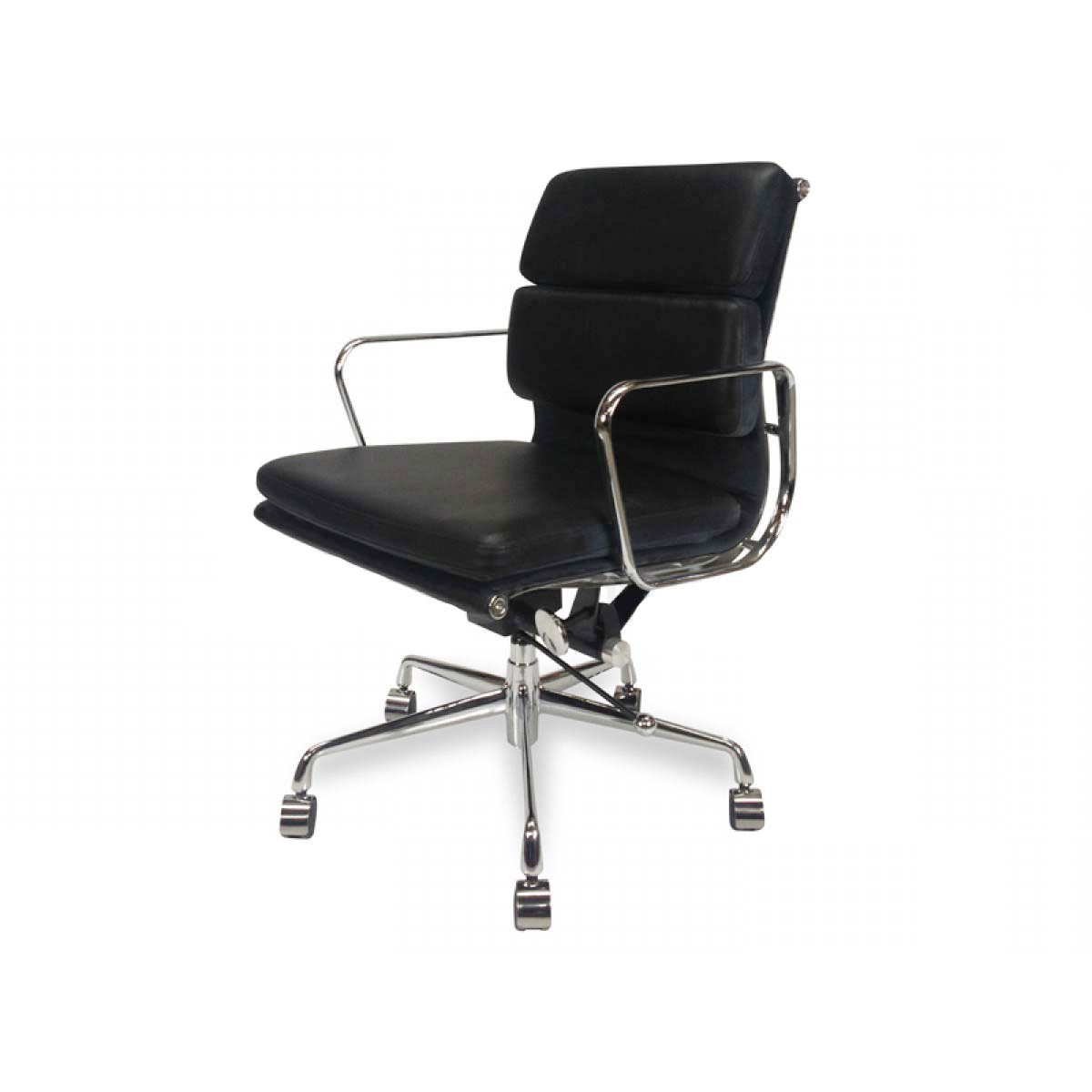 Ashton Low Back Office Chair - Black Leather