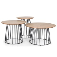 Carmella Side Table Set - Natural - Black