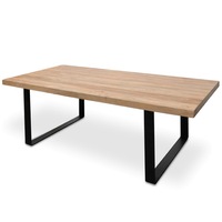 Dalton Reclaimed Wood Dining Table 2.4m - Rustic Natural - Upgraded Top